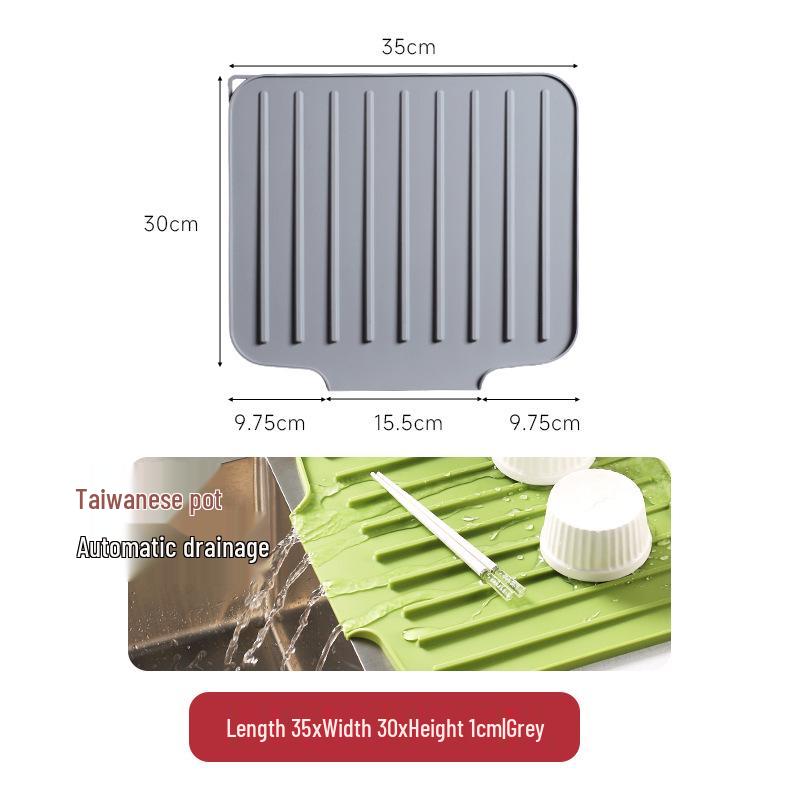 Silicone Multi-functional Kitchen Mat: Sink Splash Guard & Heat-Insulating Draining Mat