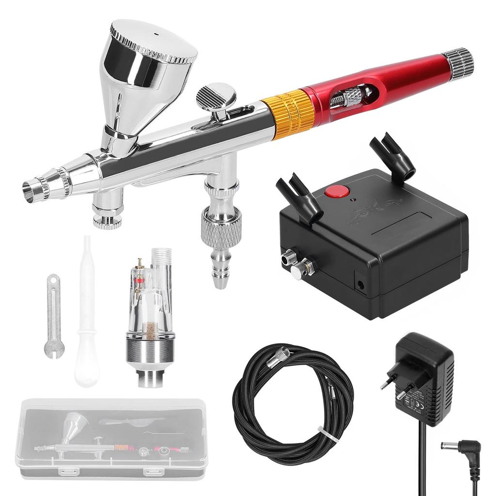 Multipurpose Professional 0.3mm Airbrush Air Compressor Kit 20-35PSI Airbrush Pen Air Pump Set for Model Making DIY Art Painting