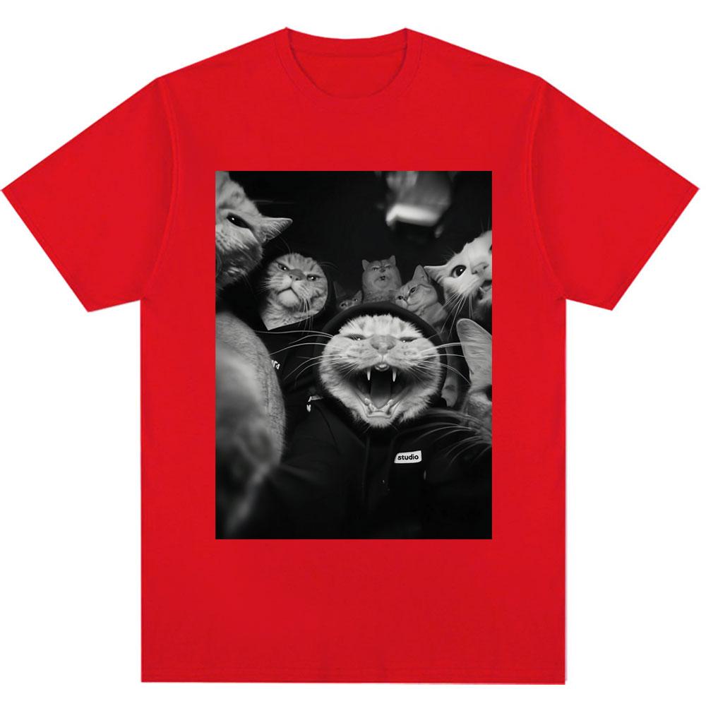 Funny Cat Gang Meme Classic T Shirts Men Women Fashion Vintage Gothic T Shirt Oversized Cotton Casual Gifts T-shirts Streetwear