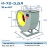 4-72 Industrial High-Power Centrifugal Fan for Exhaust, Dust Removal, and Smoke Extraction.