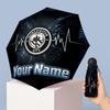 Manchester City Manual Five Fold 8 Rib Umbrella Support Custom Text, Lightweight Travel Umbrella