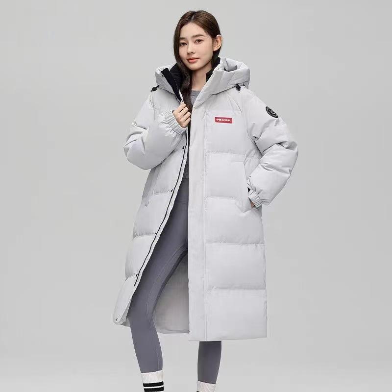 

Winter new products thickened long down cotton clothes couple men and women stand-up collar hooded warm loose outside 3XL (185-100 kg recommended) серый