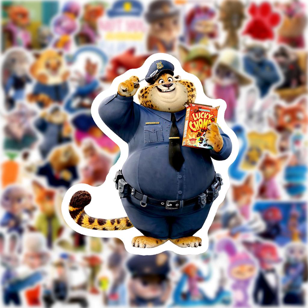 55pcs/Set Zootopia 2 Sticker Cartoon Graffiti Stickers Suitcase Laptops Phones Scrapbooks Guitar DIY Decorate Decals Toy