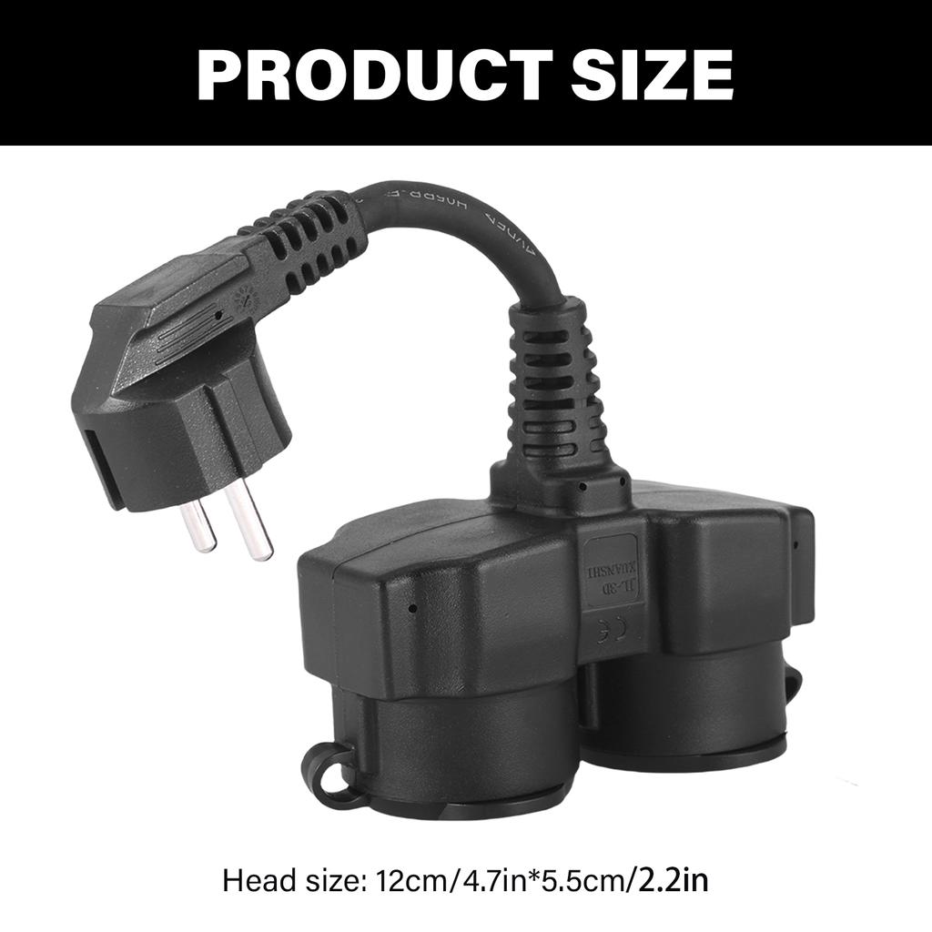 Heavy Duty Double Socket Extension Cable Fireproof Cord Outdoor Power Outlet Plastic for Outdoor & Damp Environments