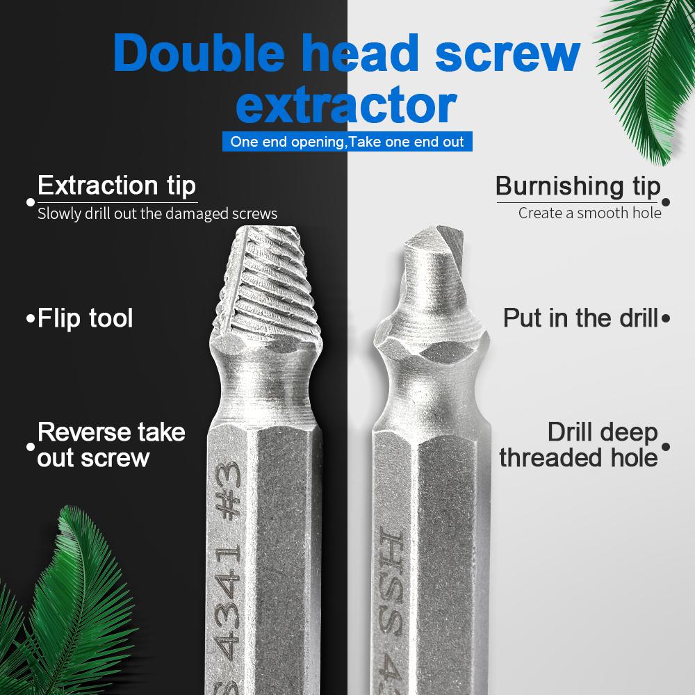 Nindejin 4/5/6Pcs Damaged Screw Extractor Drill Bit Extractor Drill Set Broken Speed Out Bolt Extractor Bolt Stud Remover Tool