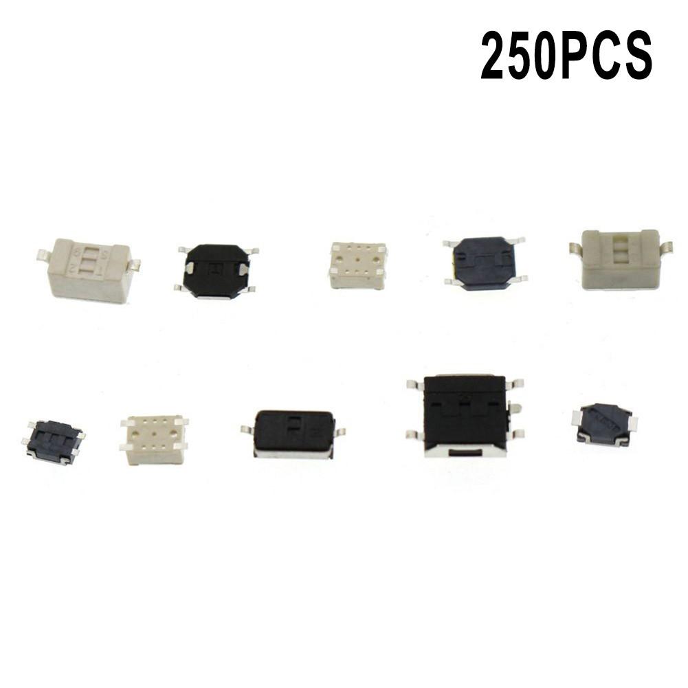 250PCS Tactile Push Button Switch Momentary Tact For SMD 10Value Kit