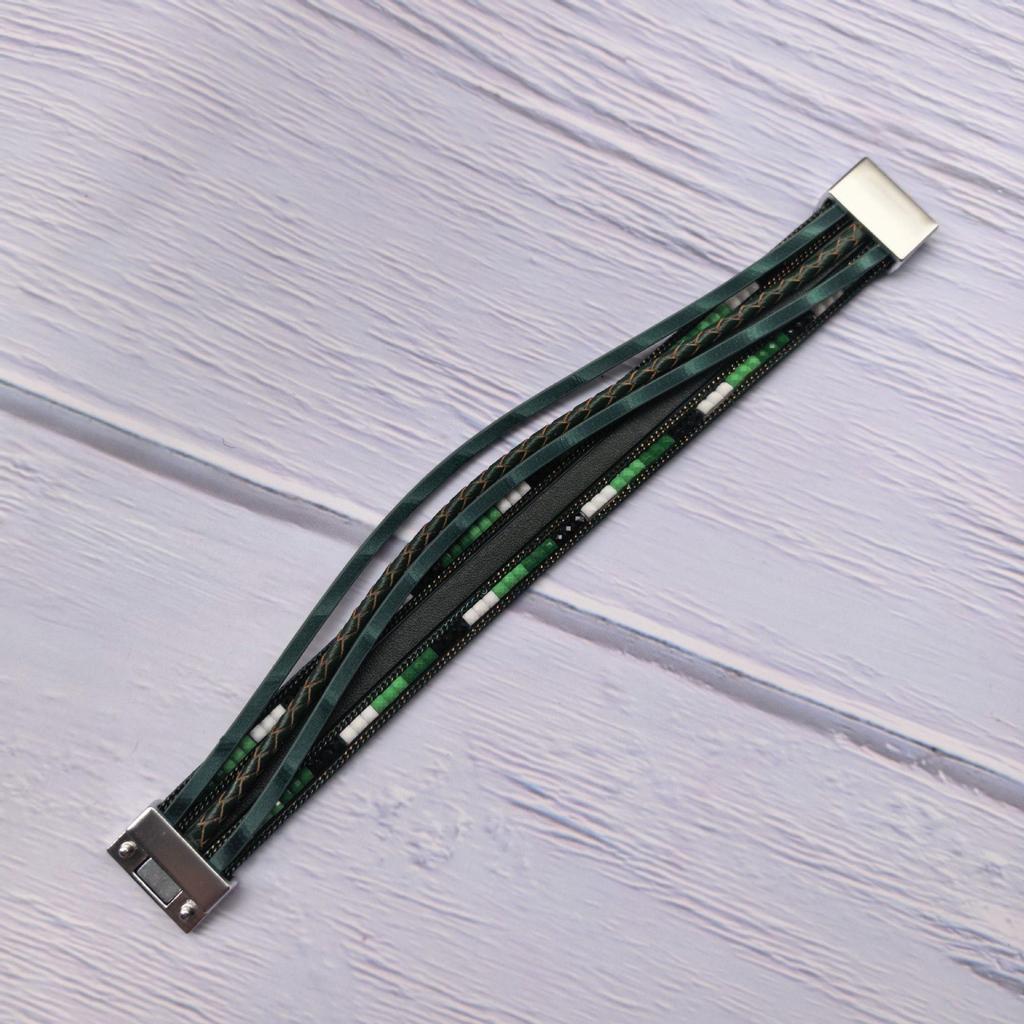 Bohemian Multi-layer Leather Magnetic Buckle Bracelet - European & American Design