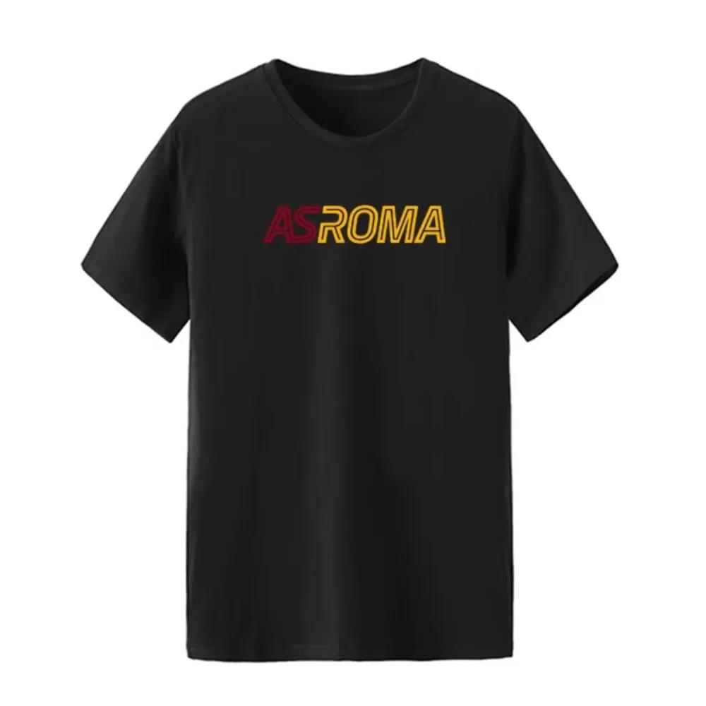 2025 Munio Roma Same Printed T-shirt Asroma Cotton Men's and Women's T-shirts Loose Letters Summer Football High Quality Tee