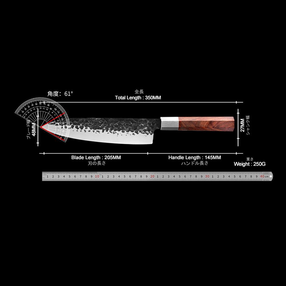 8 Inch Chef Knife 7Cr17CoMoV Stainless Steel Blade Wood Handle Slicing Vegetables Cleaver Meat Handmade Forged Kitchen Knives