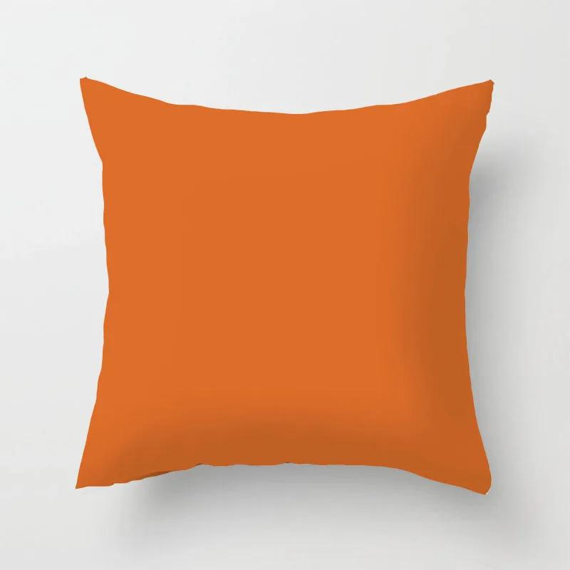 Funda de Cojín Decorativa Abstracta con Patrón Naranja Nórdico y Estampado de Felpa Corta para Sofá de Sala de Estar