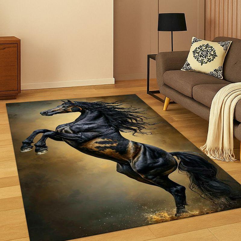 Tappeto Animale Cartoon Cavallo Steed per Camera da Letto Soggiorno Divano Sala Giochi Zerbino Decorazione Casa, Tappeto Area Bambini Antiscivolo