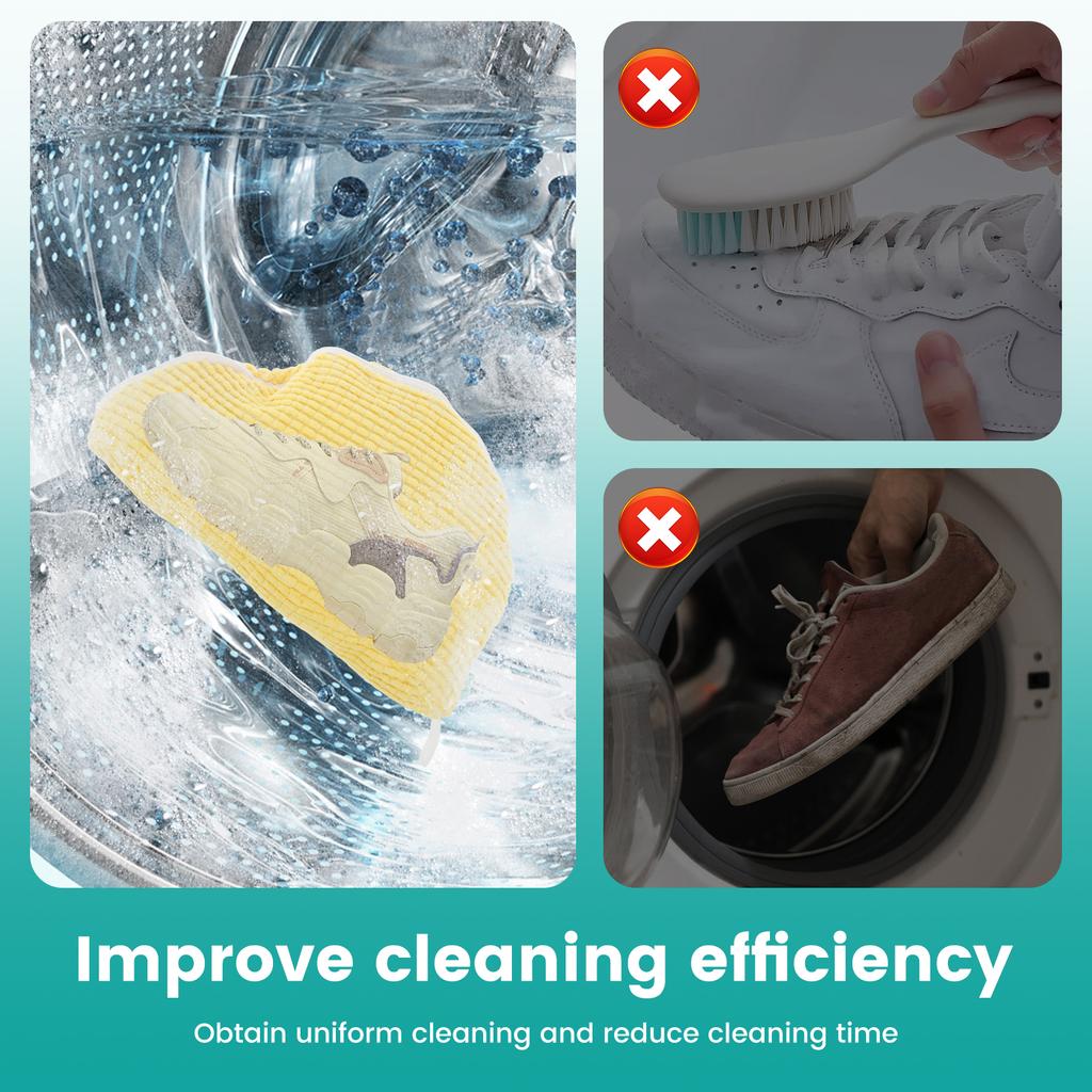2Pcs Shoe Washing Bag Padded Net Laundry Shoes Protector Polyester Prevents Knots Washing Machine Shoe Cleaning Net Bag
