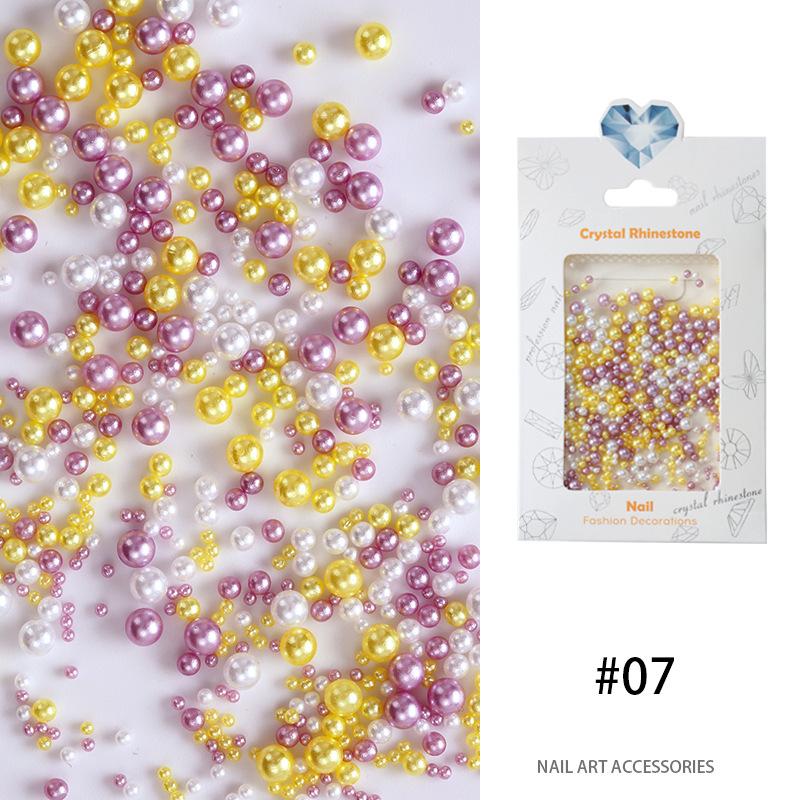 Pearl Nail Art Highlight Pearl 1.5Mm-4Mm Round Pearl Mixed Japanese Matte Gold Matte Silver Jewelry