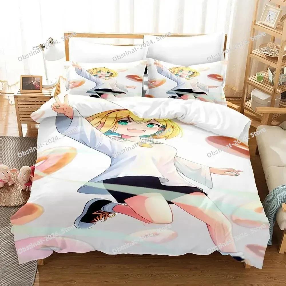 3d Anime Kawai Young Girls Amano Pikame Beding Set Printed With Pilowcase Bed Soft Duvet Cover Soft Single Double Quen Super King-Sized Dimensionsd