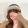 1 Stück Damen dickes Nerzfell Stirnband mit Herbst- und Winterfell breiter Kante und Winterfell Nerzfell einfarbiges Stirnband