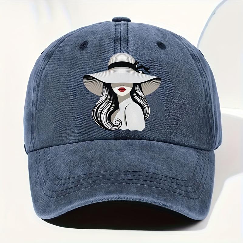 1pc Elegant Baseball Cap - Retro Women's Face Silhouette, Lightweight Sun Hat for Women & Men, Everyday & Formal Events