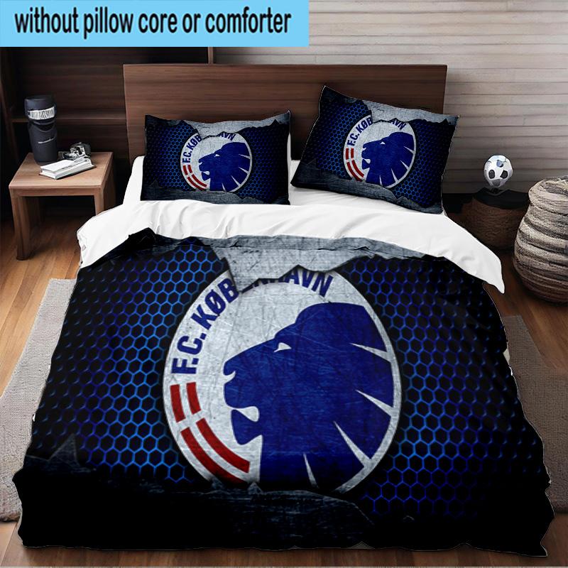 Copenhagen Lion Emblem 3PCS Print Bedding Set, Includes A Duvet Cover and Two Pillowcases for Bedroom, Dormitory, Suitable for All Seasons