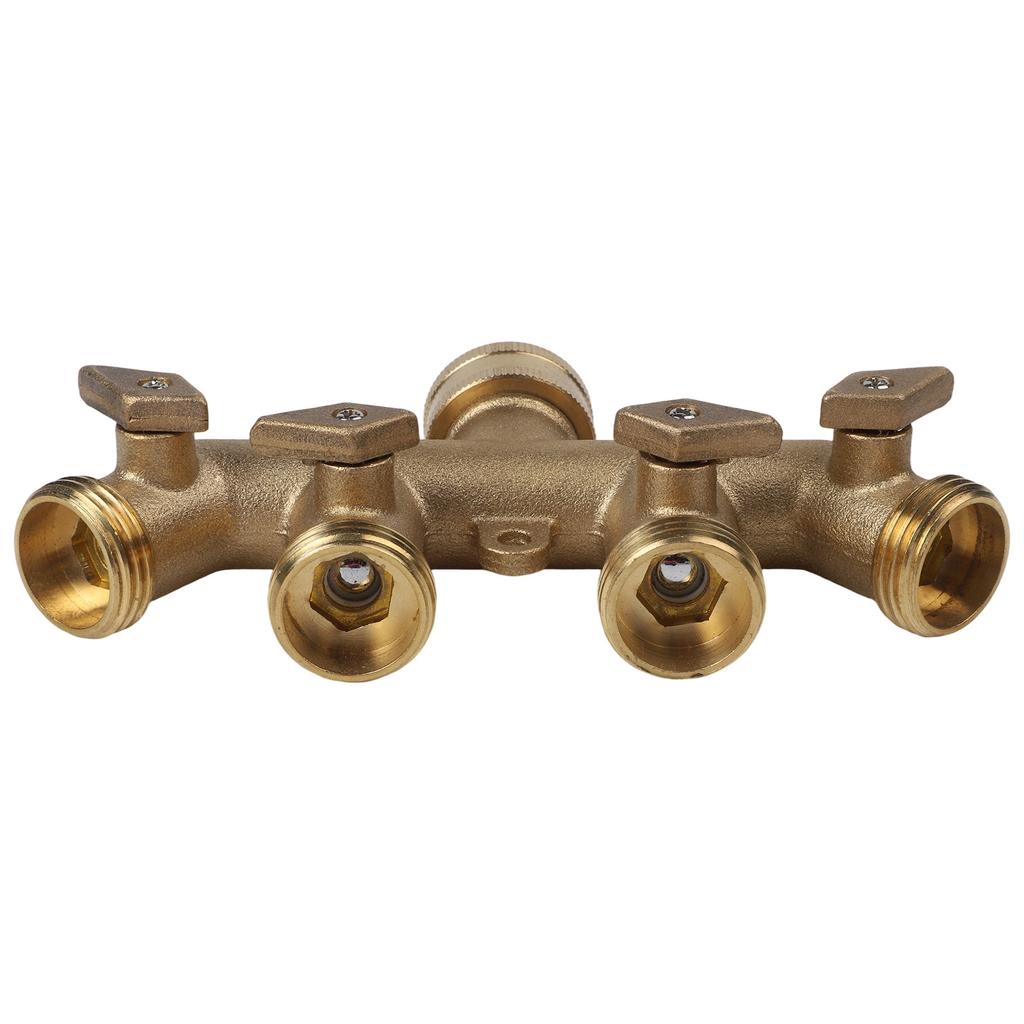 Heavy Duty Construction Way Garden Hose Splitter Leak Proof Design Shut Off Valves Manual Measurement Deviation