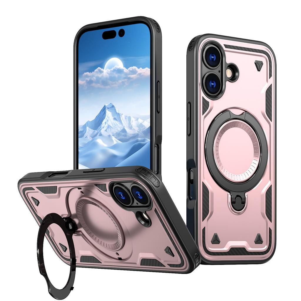 Compatible with iPhone 17 Case Magnetic 360 Rotating Stand Two-in-one Shockproof iPhone 16 Pro Protective Case