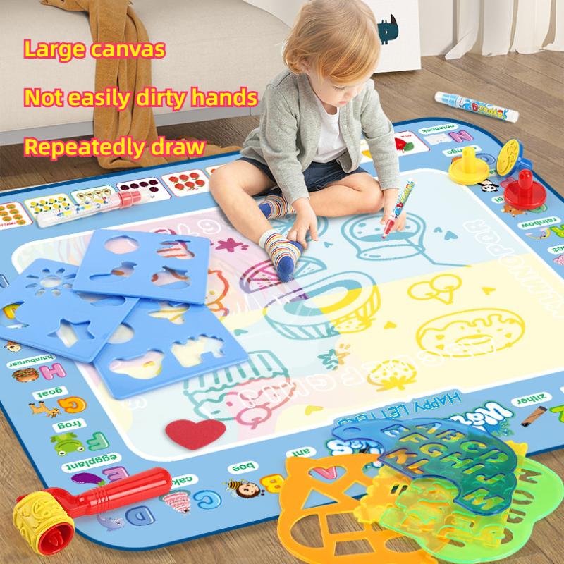 Magical Water Canvas Children's Learning Blanket Water Writing Cloth Repeated Graffiti Water Painting Blanket Large Watercolor Graffiti Pad