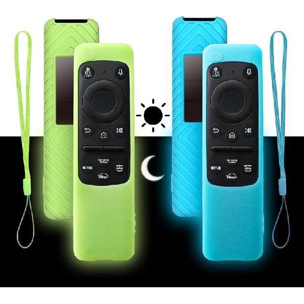 

2 упаковки для умного пульта Samsung 2024 2023 TM2360F / TM2361F / TM2360E / TM2361E BN59-01436A BN59-01432A BN59-01432J, Легкий, Противоскользящий Glow Green + Glow Blue