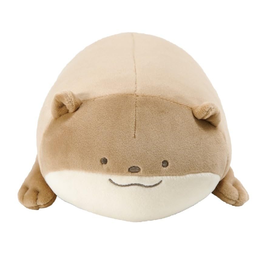 Ensky Fluffy Arm Pillow, Otter, Approx. 105 x 150 x 260mm, Made of Polyester and Polyurethane