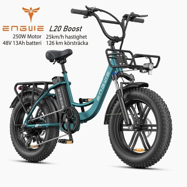 ENGWE L20 Boost Elektrofahrrad | 75Nm Boost 48V13Ah 126km PAS 250W Motor Urbanes Fat Tire Step-Thru E-Bike