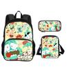 The Amazing World of Gumball Round Front Bag Backpack Pen Bag Shoulder Bag 3Pcs Set Cartoon Anime Printed Student Boys and Girls