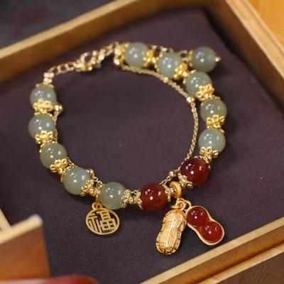 Bonne affaire bracelet cacahuète femmes nouveau bracelet ins année natale marée nationale style ancien
