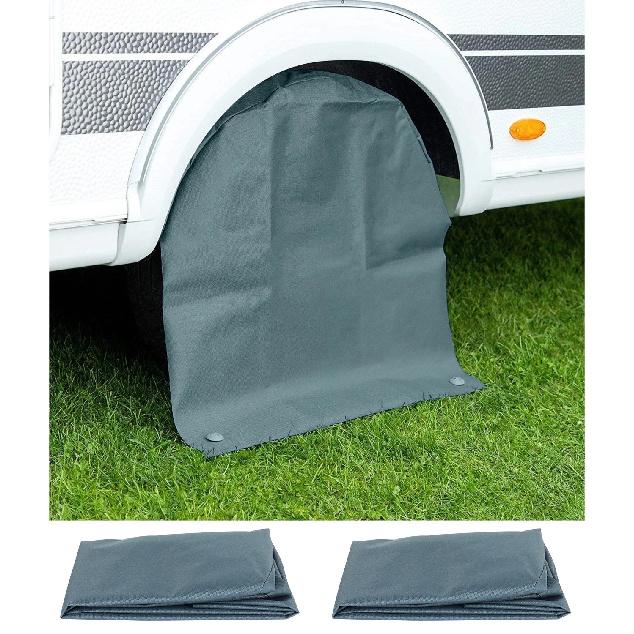2pcs Motorhome Wheel Covers Protecter Weatherproof Polyester Tire Sun UV Protector Ourdoor Camping Caravan Accessories L & XL