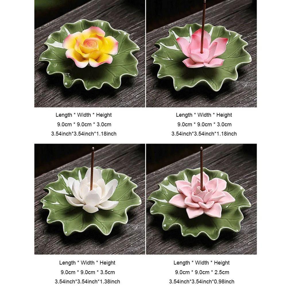 Handicraft Ceramic Incense Insert Holder Flower Statue Heat-resistant Aromatherapy Burner Durable Non-sticky