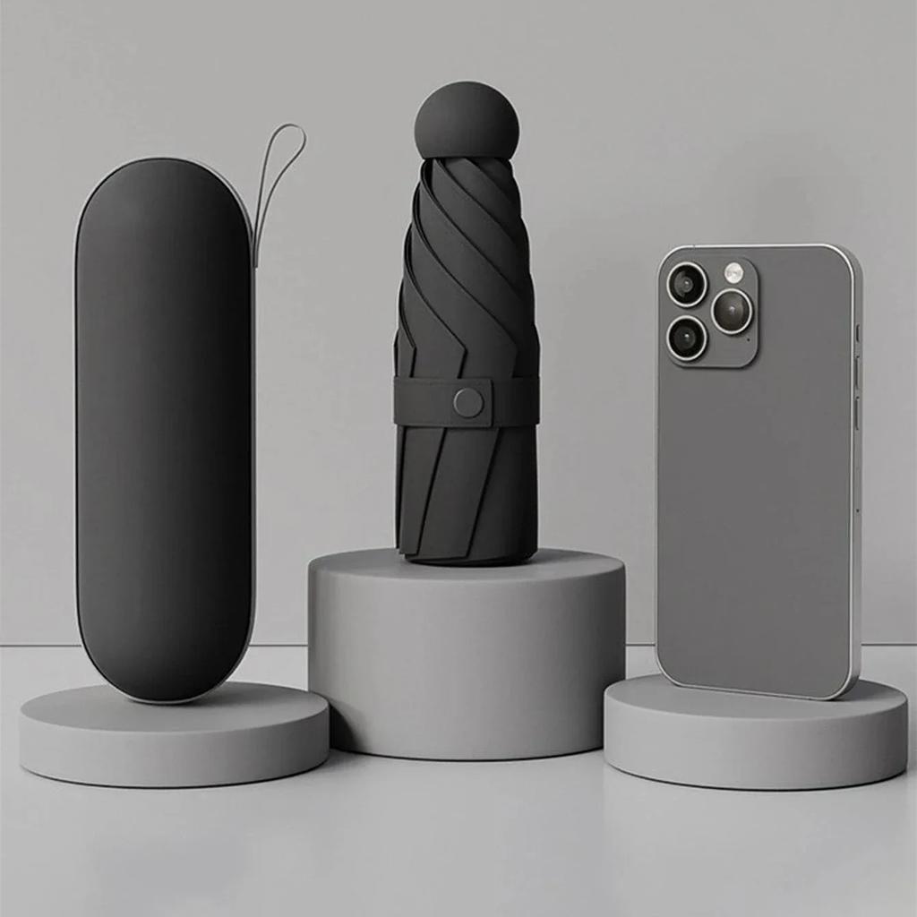 2025 1Pc Mini Sun Umbrella Pocket Rain Umbrella Vinyl Folding Uv Ultraviolet Protection Sun Shade Pocket Parasol Capsule