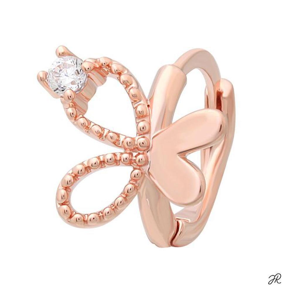 Pia 14K Gold Needle Rose Gold Butterfly Bangle Ring Piercing Earrings (S8539098)