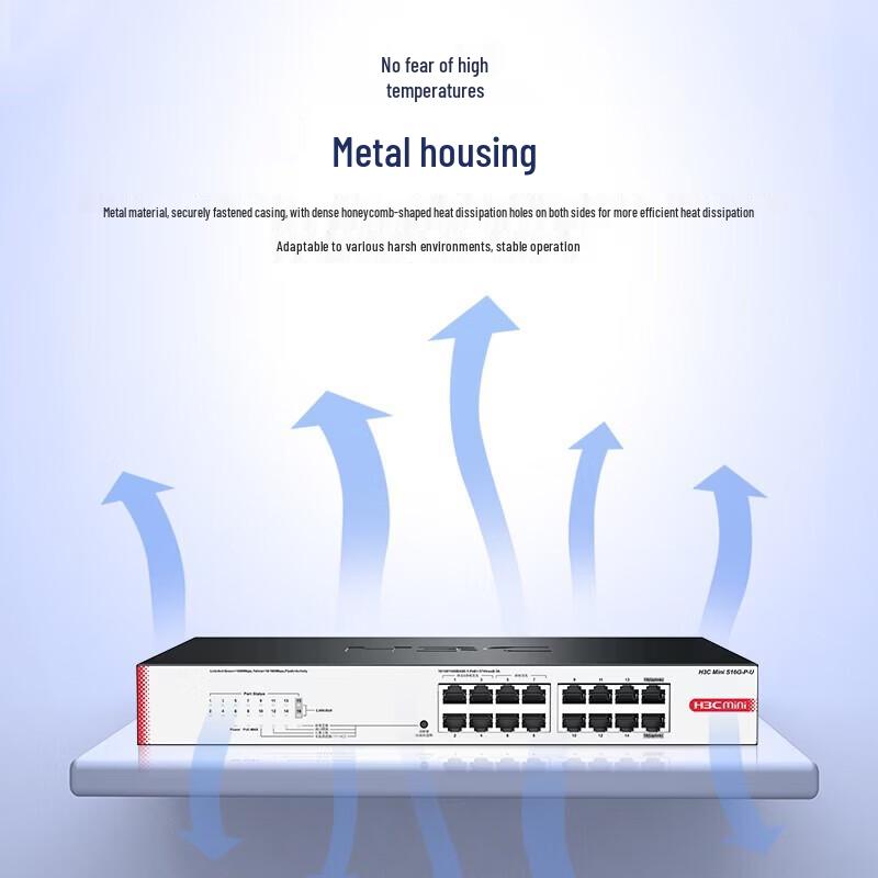 H3C S16G-P-U 16-Port Gigabit PoE Cloud Managed Switch