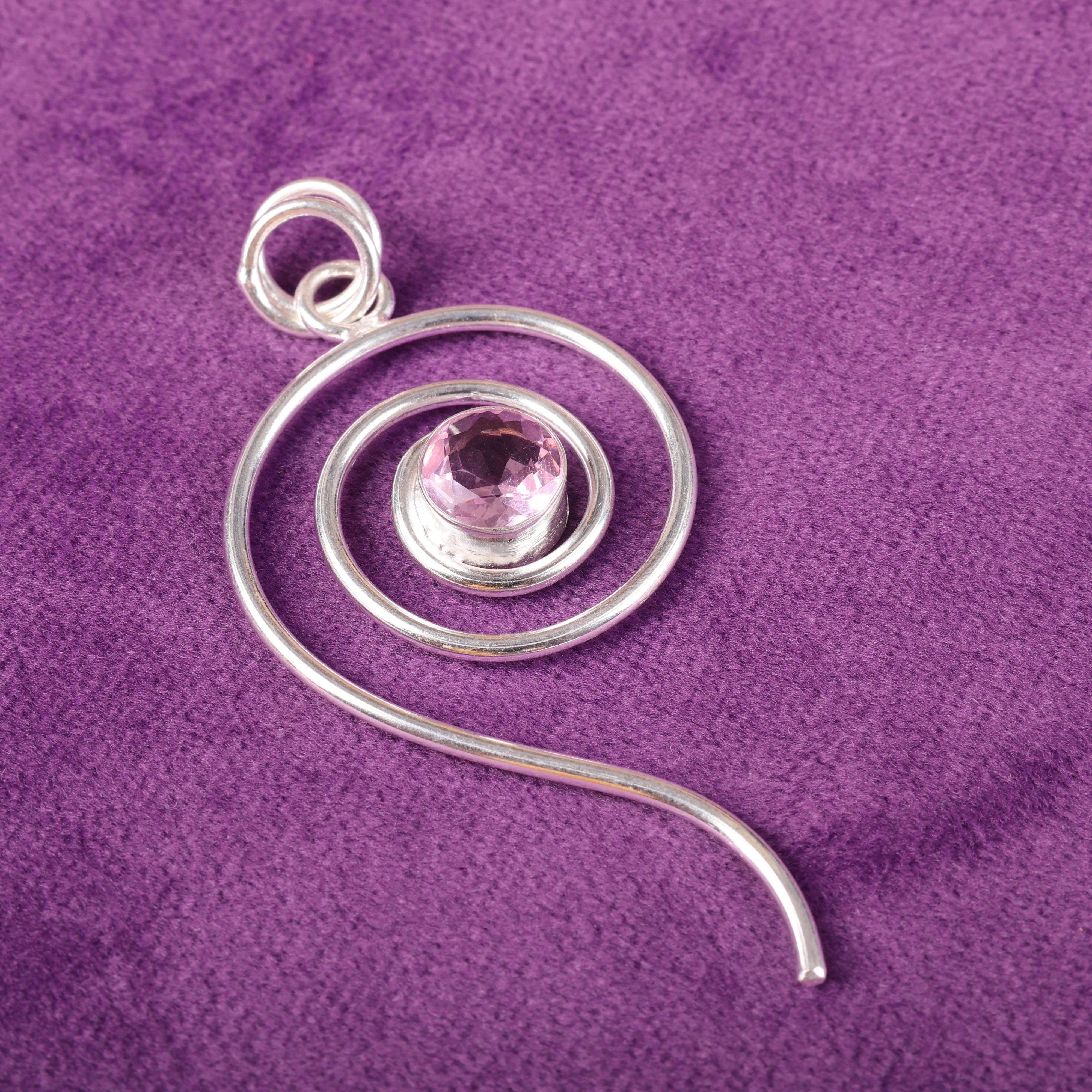 

Подвеска из морганита, драгоценный камень ручной работы, серебряный кулон 925 пробы, старинные ювелирные изделия, для подарка на помолвку 2.57 Inches розовый