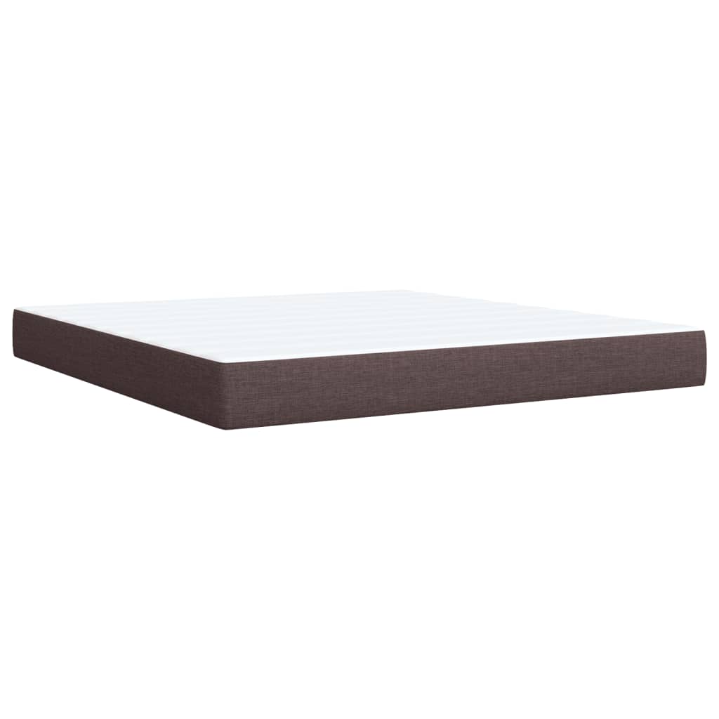 Box Spring Bed with Mattress Dark Brown 180 x 200 cm Fabric
