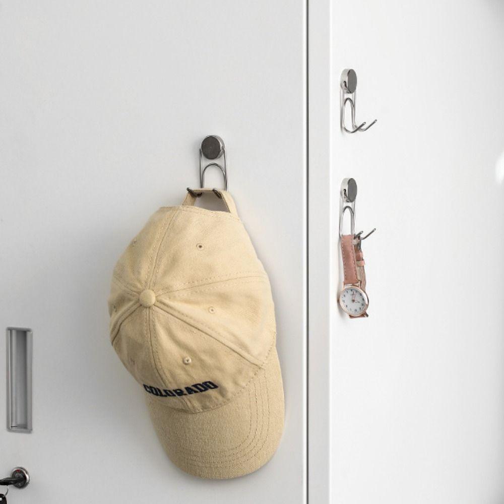 Dual Hook Magnetic Hooks Stainless Steel Multifunctional Magnets Hanging Hooks Heavy Duty Refrigerator Hook