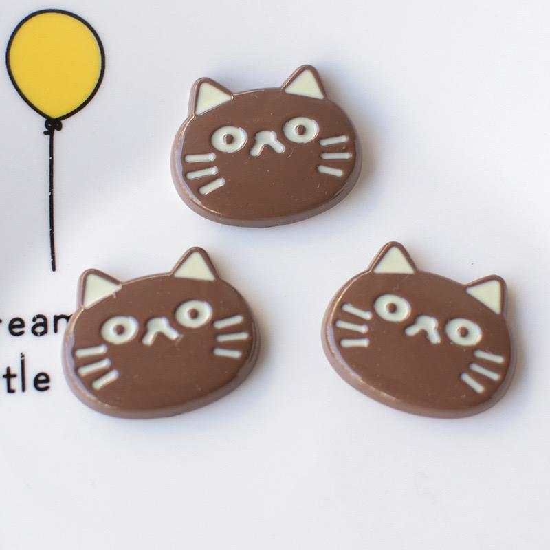 10Pcs New Cute Cartoon Little Fish, Cat Series Flat Back Ornament Jewelry Bows Accessories