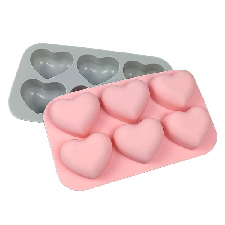 6 Cells Silicone Cake Molds Heart Shaped Mousse Moulds Cake Decorating Gadgets