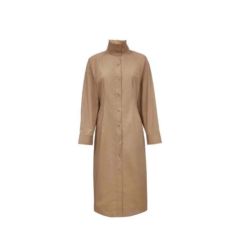 VEROMODA 2026 Spring Stand Collar Belted Pleated Slit Midi Dress