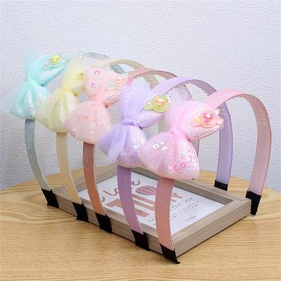 New Sweet Children's Hair Accessories Korean Version of Lace Bow Headband Girl's Non-slip Three-dimensional Headband