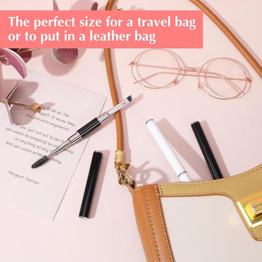 Eyebrow Brush for Women, 2 Pieces Eye Lash Brush Dual-Ended Angled Eyeliner Mascara Brushes Professional Eyebrow Spoolie Brushes Tool for Women Girls