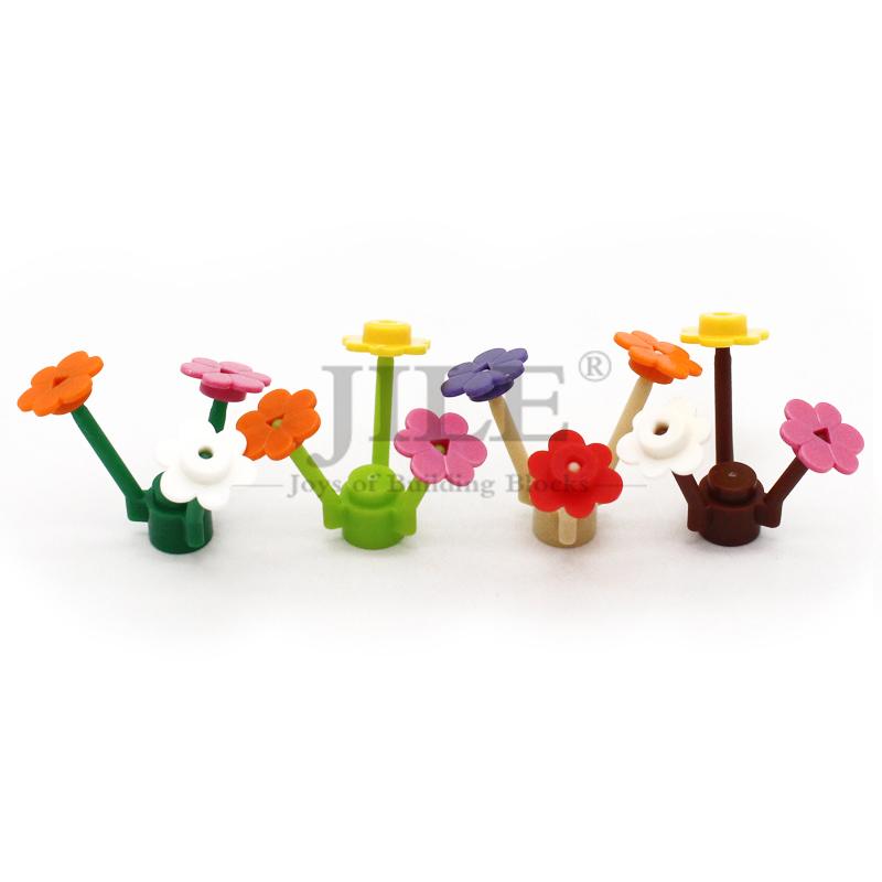 200pcs MOC 3741 Plant Flower Stem with Stud and 3 Stems Building Blocks DIY Bricks Compatible Branch Tree Forest Accessory Toys