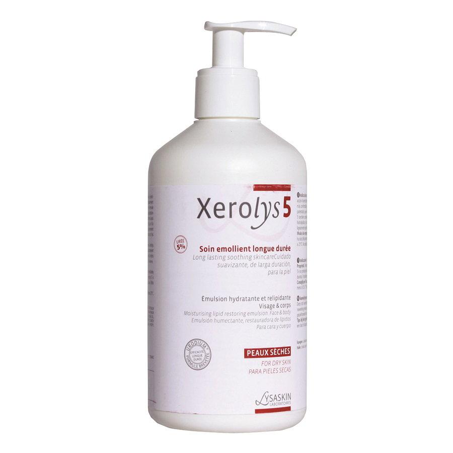 Lab Lysaskin, Xerolys 5, Protects & Hydrates, Body Emulsion, For Face & Body, 500 ml