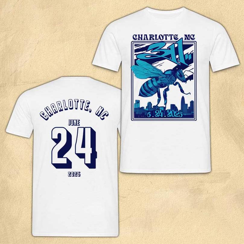 

311 June 24 2025 Charlotte NC Concert TShirt Unisex Live Tour Graphic Band Tee Unisex T-Shirt XXL
