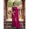 LANSARE NOUĂ | Saree Georgette Rich Star din Mătase Moale cu Broderie Florală și Bordură Decupată