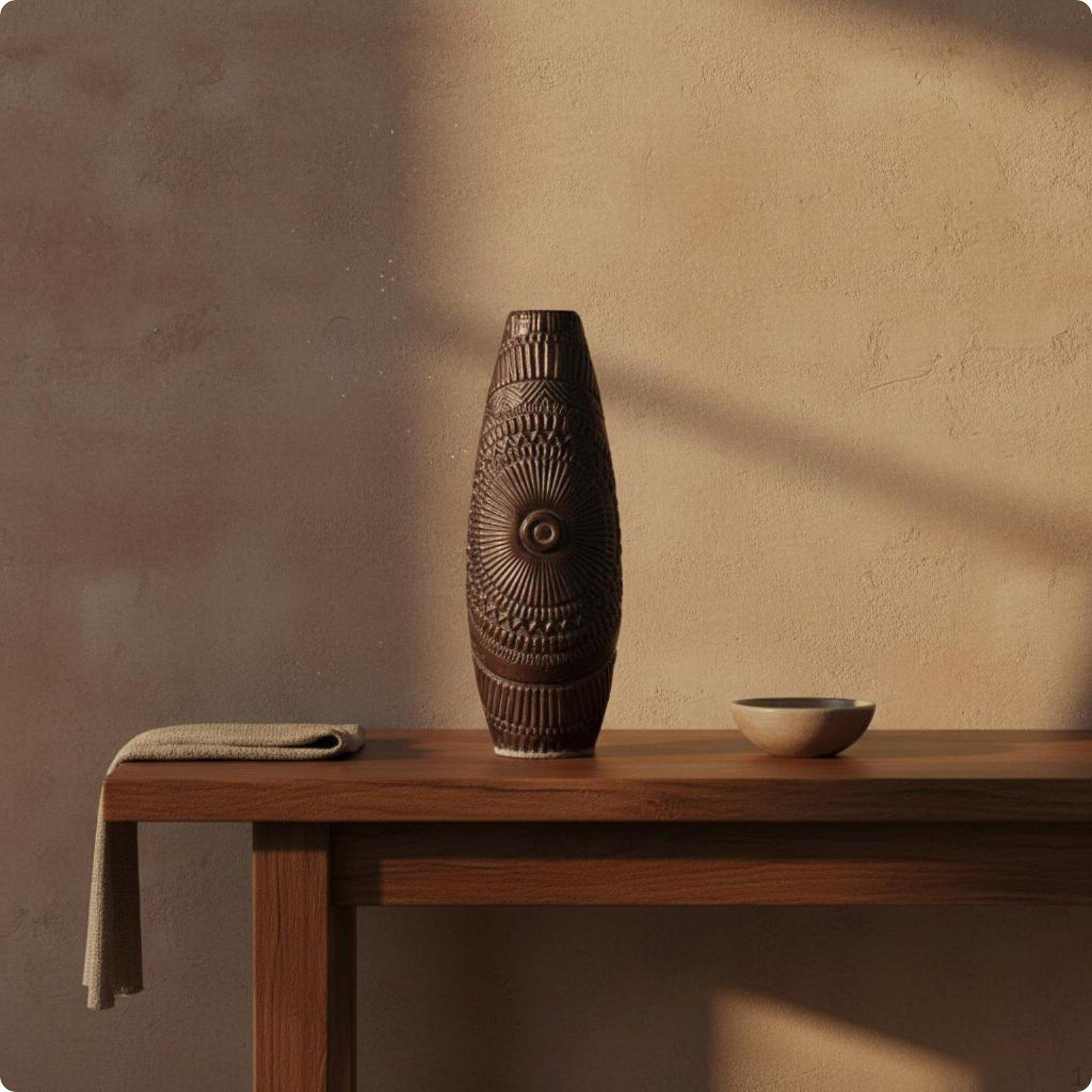 Spiral Vase Textured Surface Aged Bronze Handcrafted Look Decorative Flower Pot for Living