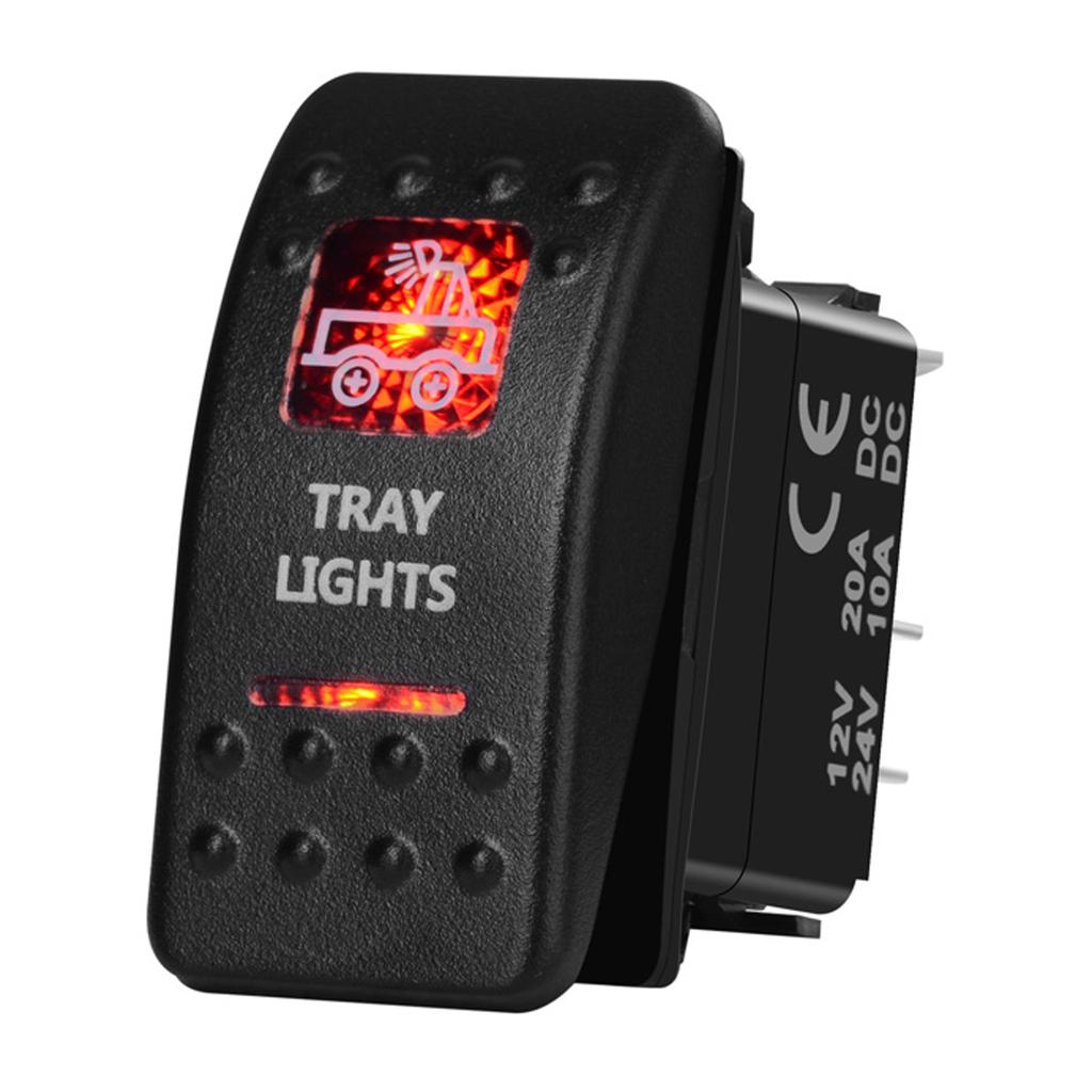 12V Led Boat Switch Red Light Car Switch Waterproof ON OFF/ ON OFF ON / Momentary for Carling NARVA Contura Truck Bus Off Road