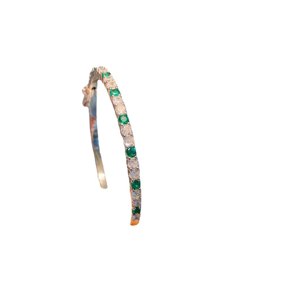 Jewelry Retro Korean Classic Micro-Inlaid Colorful Treasure Emerald Bracelet