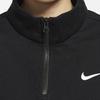 Nike Solid Color Logo Fleece Casual Loose Stand Collar Half-Zip Pullover Sweatshirt Women Tops Black DC5425-010